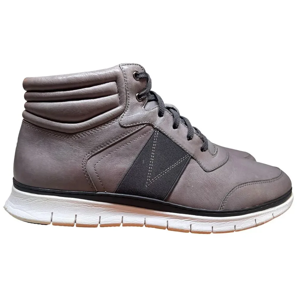 VIONIC Fresh Jamal Men's 13 Charcoal High Top Leather Sneaker Orthotic Shoes